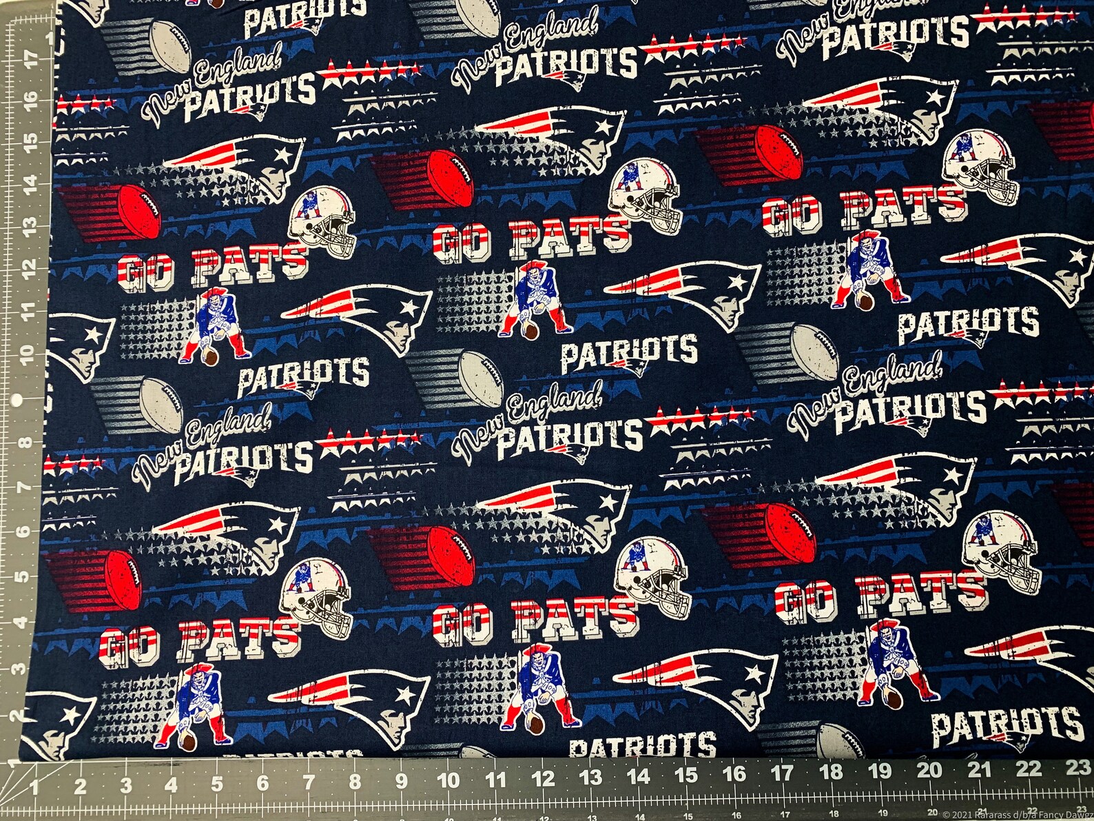 NFL New England Patriots cotton fabric by the yard NFL fabric Etsy