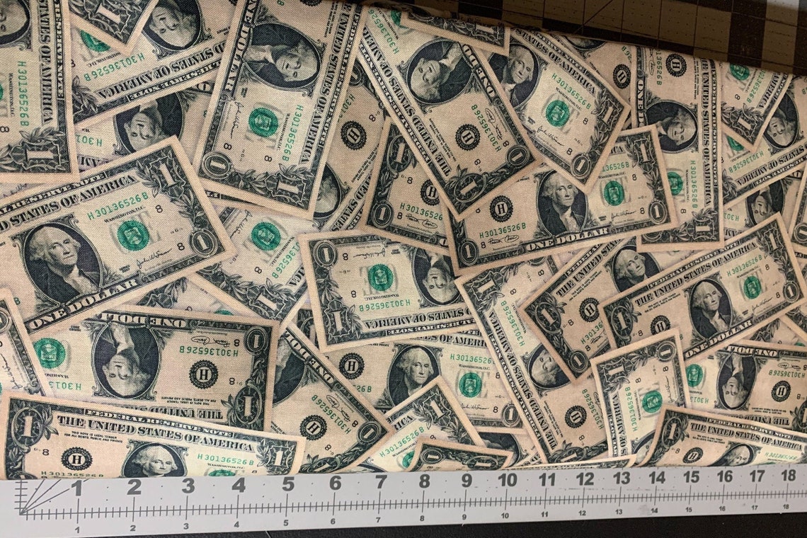Money Cotton Fabric by the Yard Money Fabric Dollar Bill Etsy