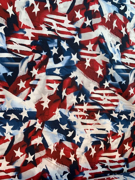 49024 RNB Stars & Stripes Patriotic fabric by the yard USA | Etsy