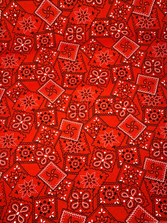 Red Bandana Fabric by the Yard 11684 Bandana Cotton Fabric Red Etsy