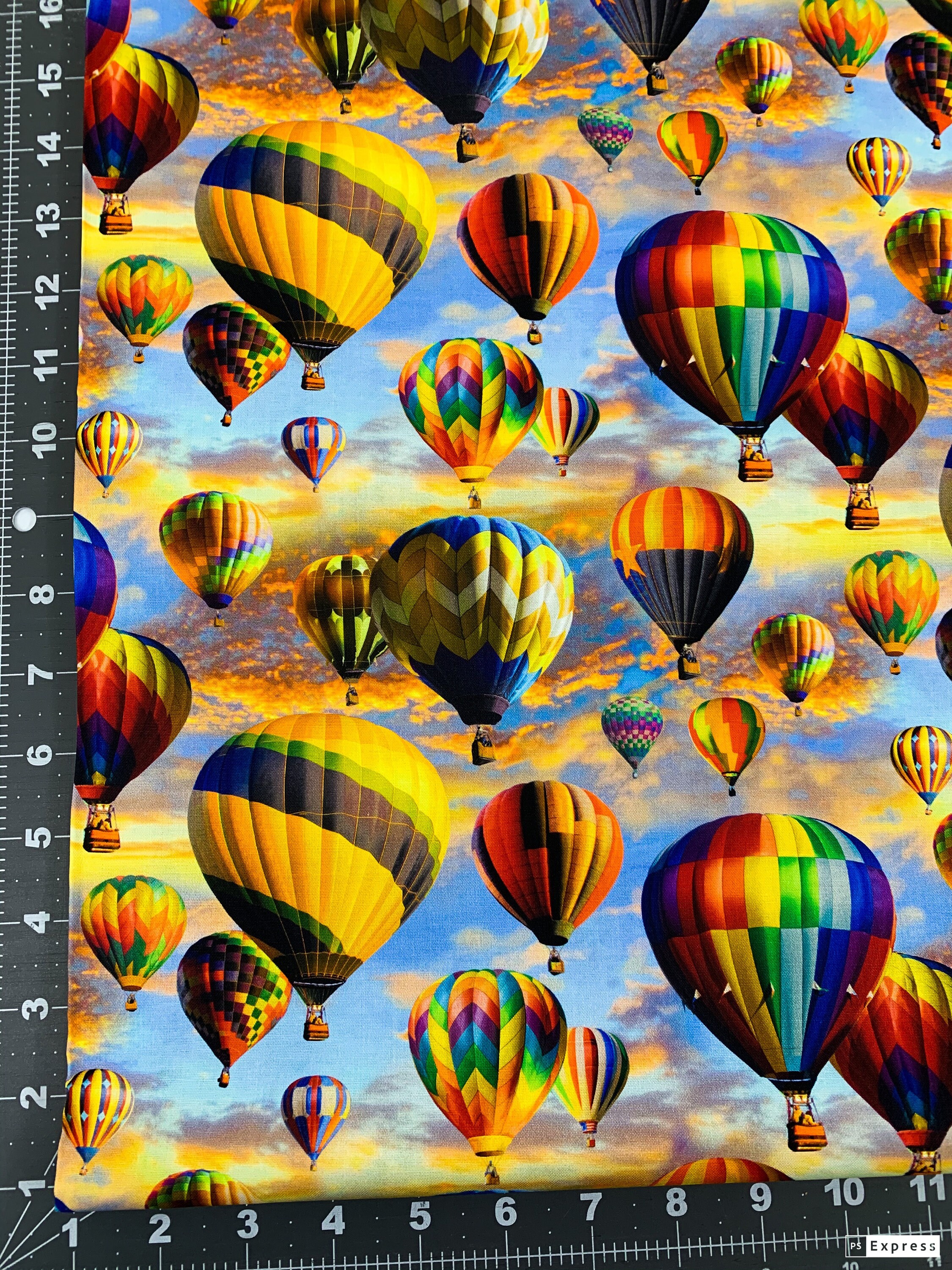 Hot Air Balloon Launch at Sunset Cotton fabric by the yard Etsy