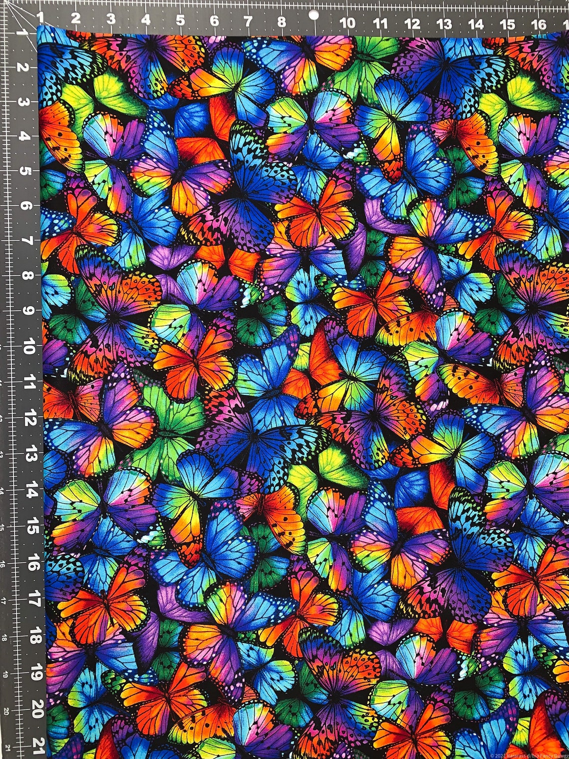 Bright Butterfly Cotton fabric by the yard C8531 Timeless Etsy