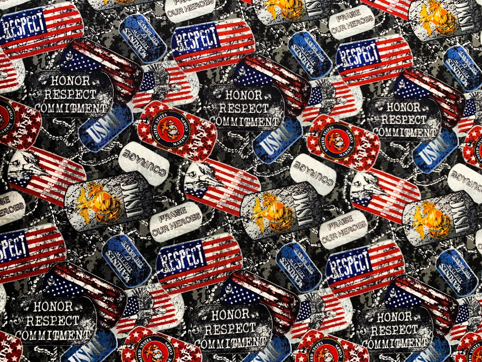 USMC Marine Corps Fabric by the Yard 1254M Cotton Fabric Etsy Canada