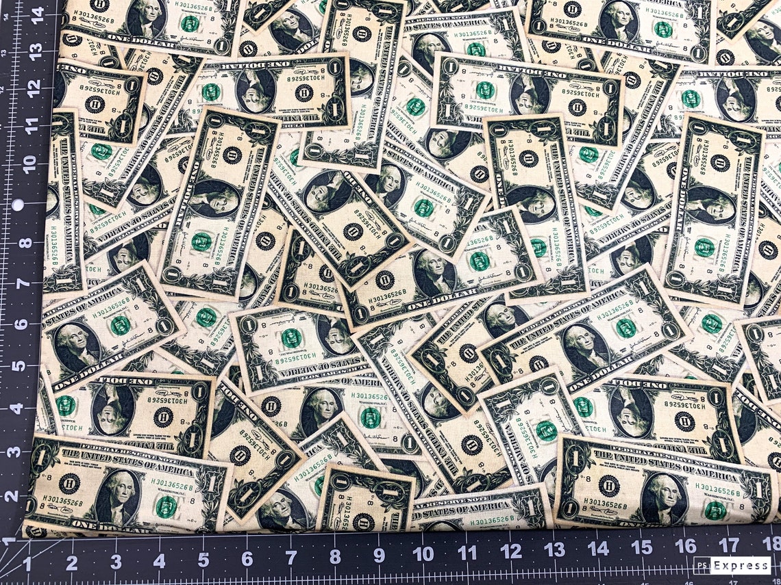 Money Cotton Fabric by the Yard Money Fabric Dollar Bill Etsy