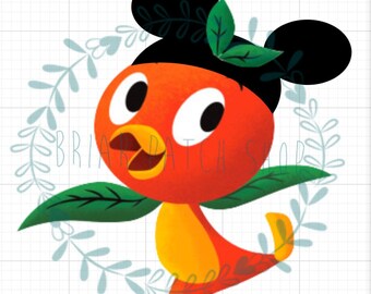 Orange bird with Mickey/ Santa hat iron on