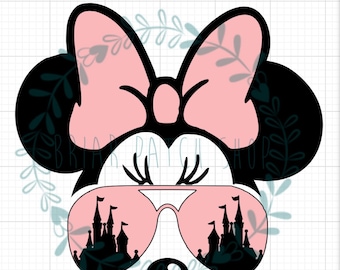 Minnie castle sunglasses iron on