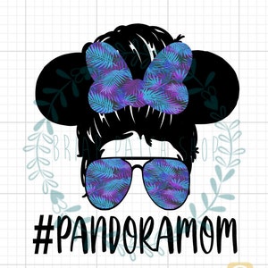 Pandora mom messy bun iron on