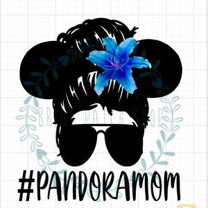 Pandora mom messy bun iron on image 2