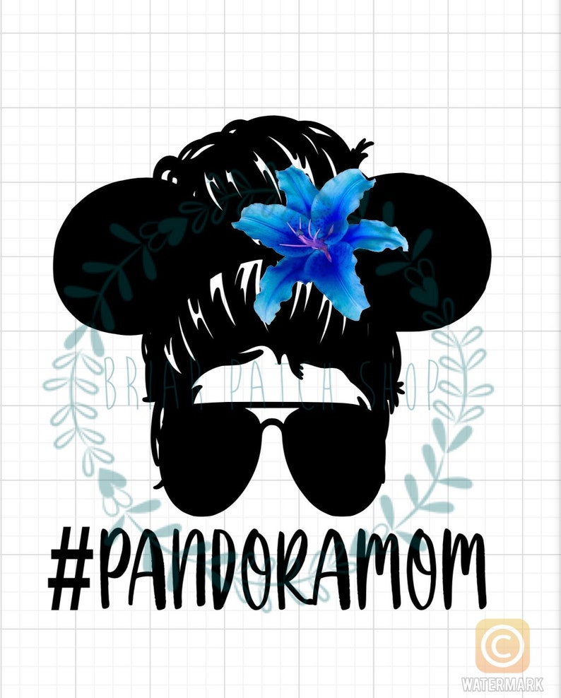 Pandora mom messy bun iron on image 2