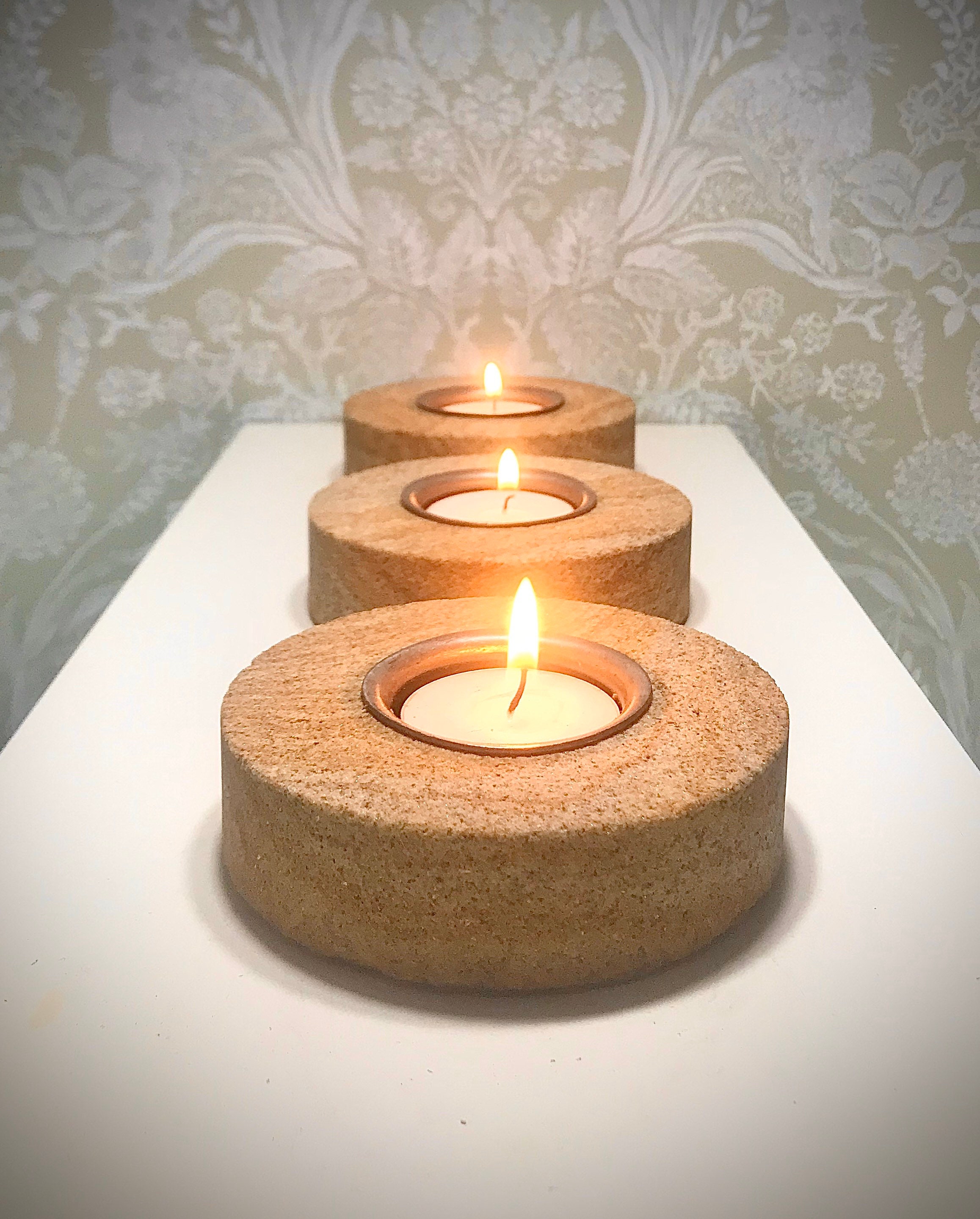 Stone Tea Light Holder Tea Light Set Tiger Stone Candle Etsy