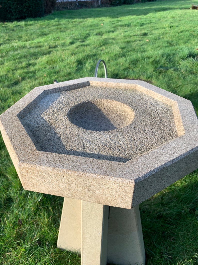 Solid Stone Birdbath Bird Bath stone Bird Bath Hand Carved Etsy