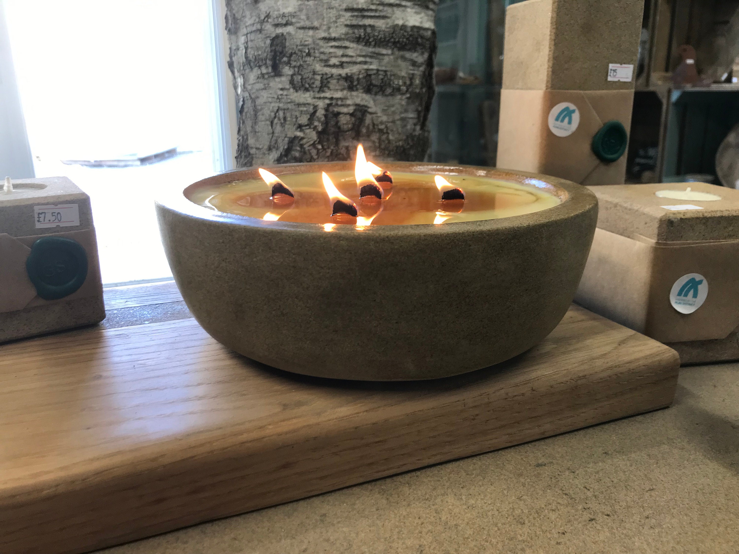 Hand Carved Derbyshire Stone Bowl Candle 1kg Soy Wax Etsy