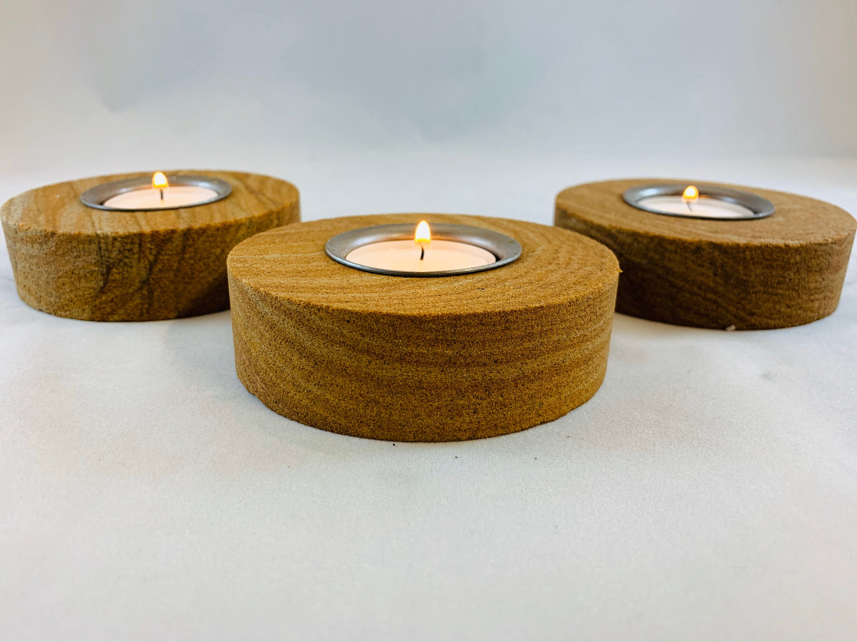 Stone Tea Light Holder Tea Light Set Tiger Stone Candle Etsy