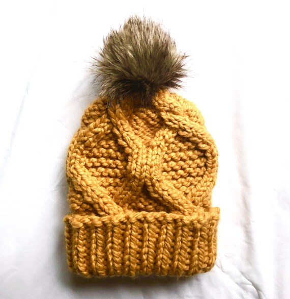 knit hat with words