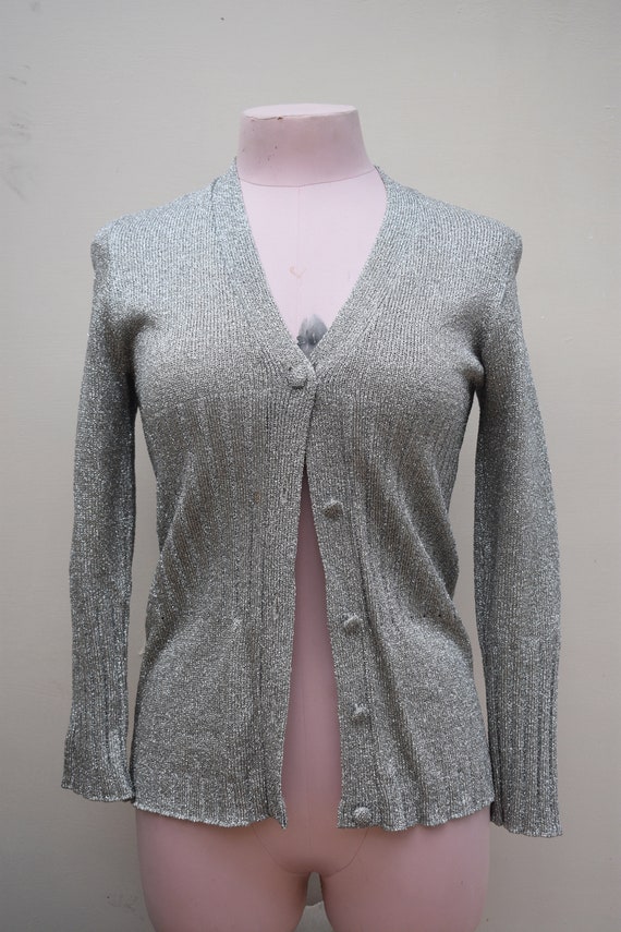 Vintage 70s Metallic lurex Cardigan