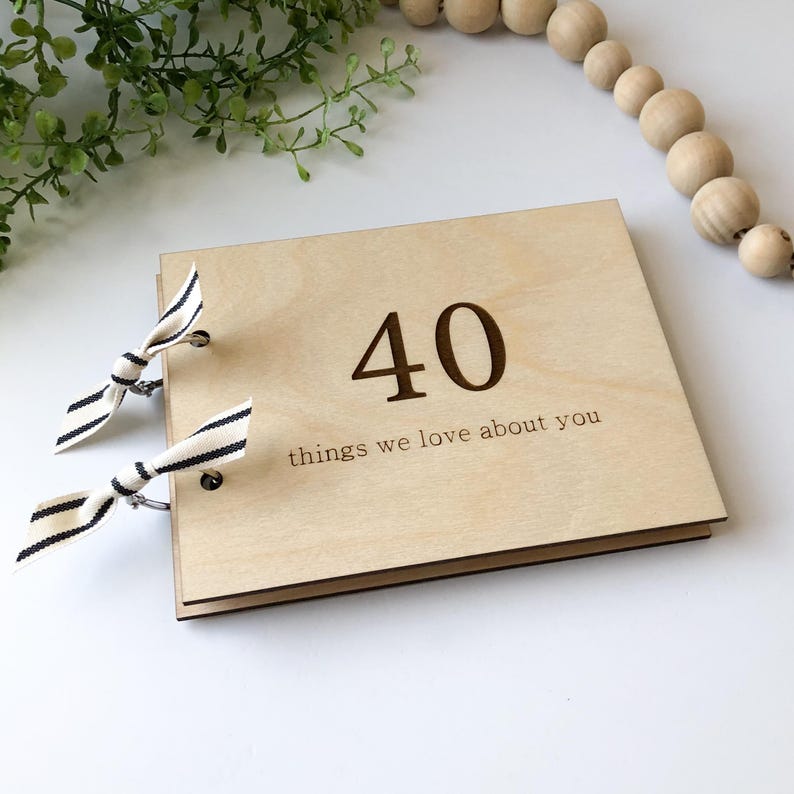 40th Birthday Gift Birthday Gift for Him Birthday Gift for Her Gift for Husband Gift for Wife 40th Birthday Present Wooden Keepsake Book Memory Book Sentimental Gift Milestone Birthday