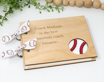 Gift for Baseball Coach Gift From Team End of Season Gift Custom Baseball Coach Personalized Notebook