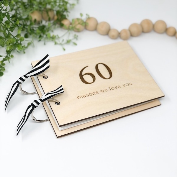 60th Birthday Gift for Dad 60 Reasons We Love You Gift for Mom Sister 60th Anniversary Gift for Him Memory Book Birthday Party Guestbook