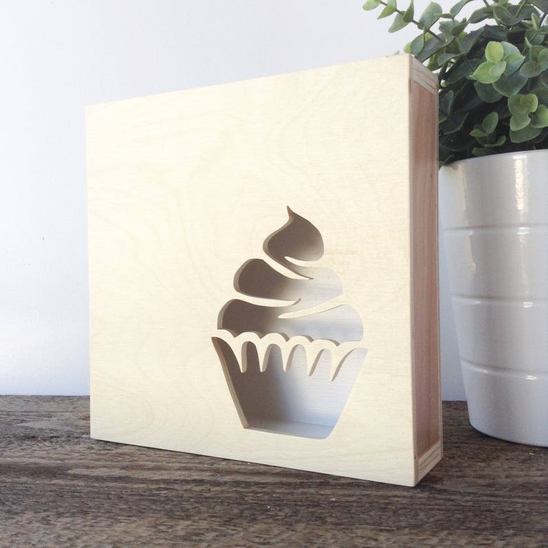 Wooden Cupcake Decoration Wall Hanging Kitchen Decor Birthday Etsy
