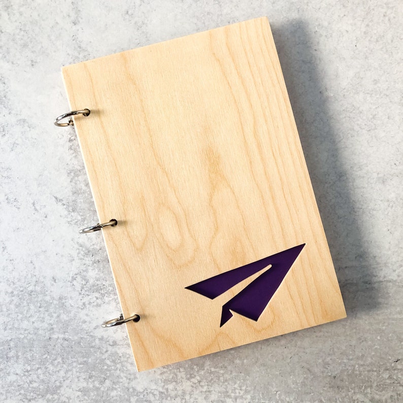 Purple Paper Airplane Notebook Personalized Paper Airplane Etsy