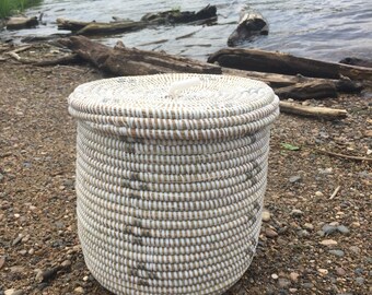 hand woven lidded basket
