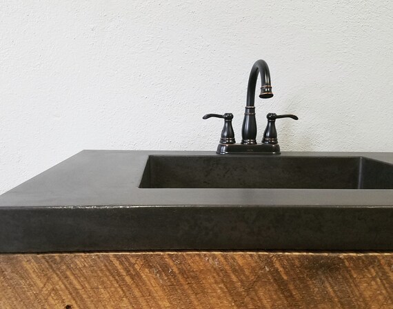 Concrete Bathroom Vanity Top With Integral Ramp Sink - Concrete Vanity Top With Integrated Sink Concrete Bathroom Vanity Top With Integral Ramp Sink - Concrete Vanity Top With Integrated Sink