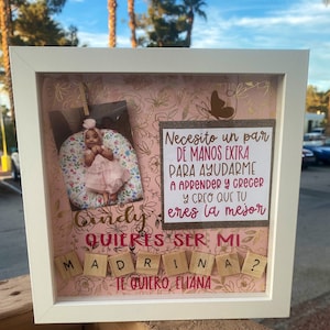 Custom Personalized Godparent Proposal Shadowbox -Cuadro de Propuesta Personalizado para Padrinos/Madrinas