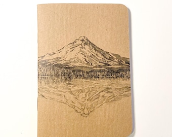 Mini pocket notebook with tree art - gift for him, mini journal