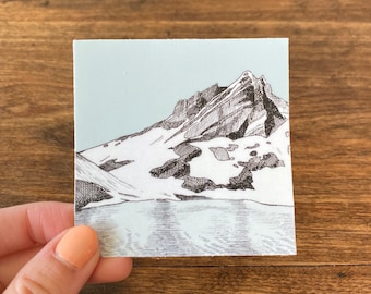 Hand Drawn Lake 3x3 Durable Vinyl Sticker - Central Oregon PNW Art No Name Lake