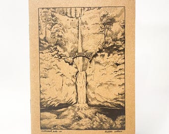 Multnomah Falls pocket notebook - gift for him, mini journal