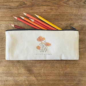California Poppy Pencil Pouch