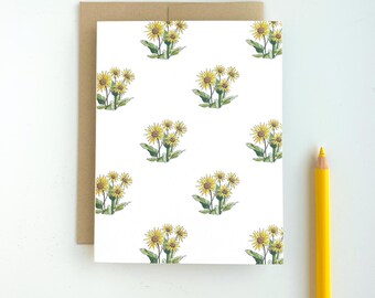 Arrowleaf Balsamroot Flower Greeting Card w/ Kraft Envelope