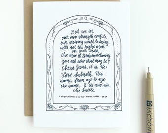 A Mighty Fortress Is Our God Hymn Card w/ Kraft Envelope // Christian Hymn Collection // Martin Luther // Greeting Card