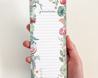 Grocery List with hand drawn illustrations