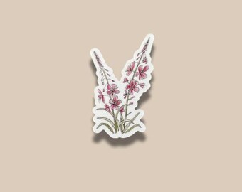Fireweed Flower Durable Vinyl Sticker ~ originally hand drawn