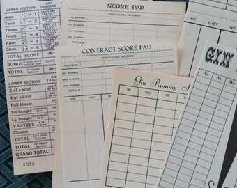 Bridge Score Sheets Etsy