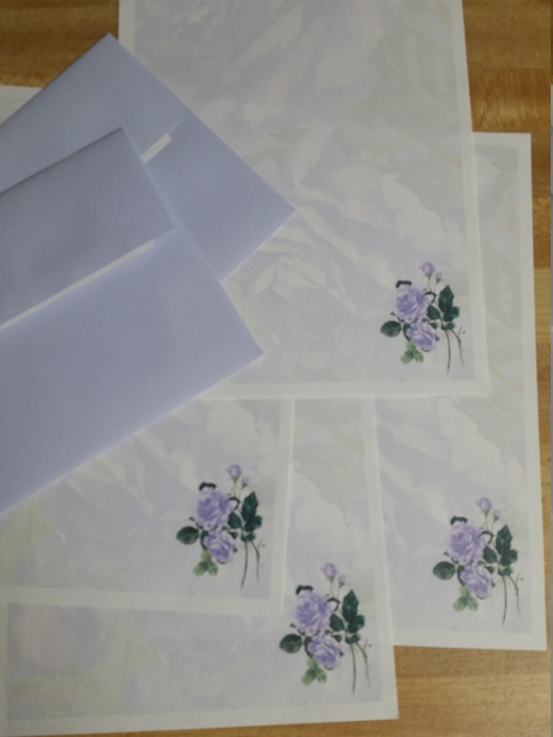 Vintage Stationery Collection Stationery Purple Roses Stationery ...