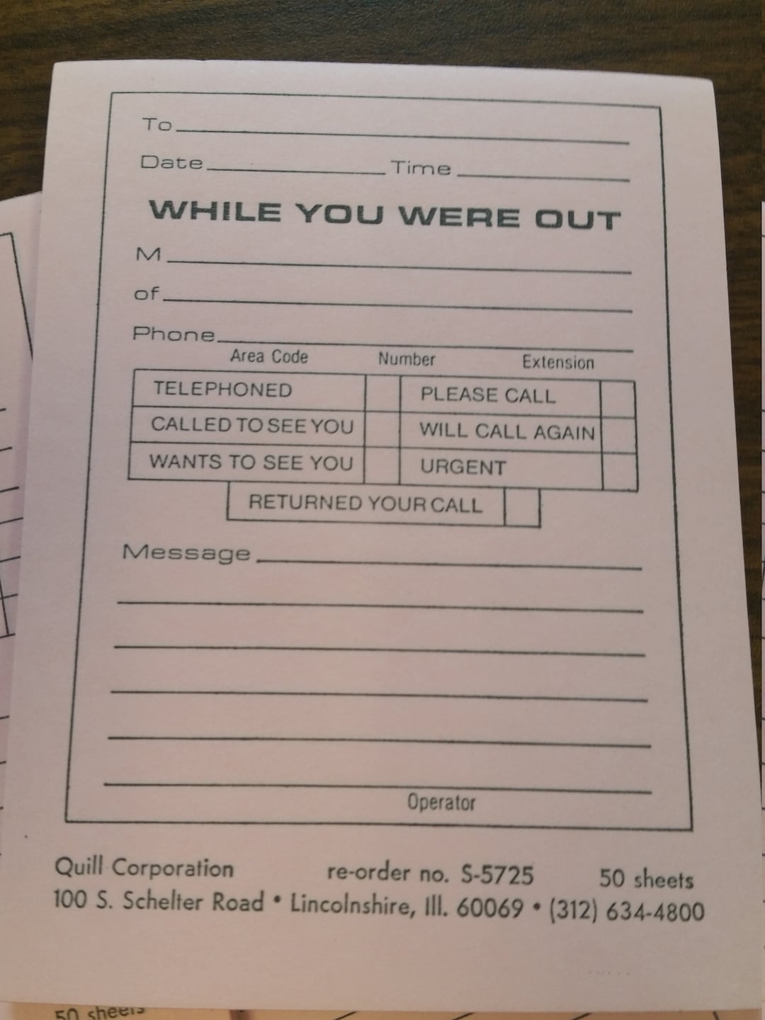 Vintage Pink Retro While You Were Out Note Pads Vintage Office Paper