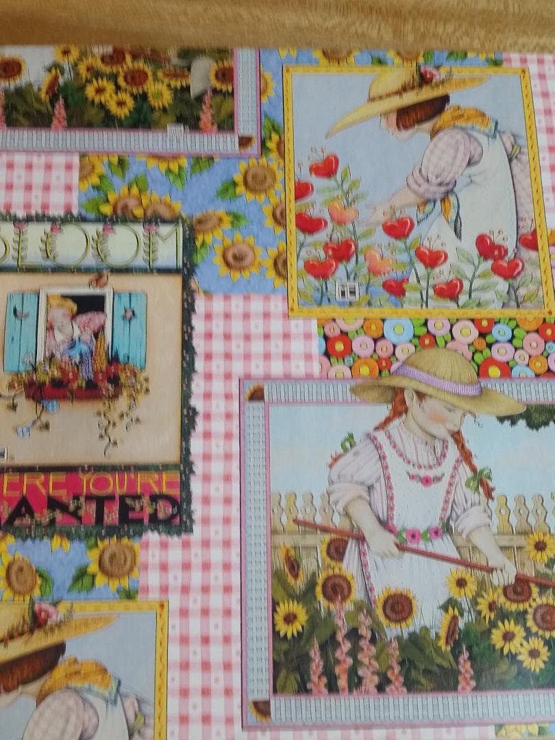 Vintage Mary Engelbreit Wrapping Paper 1 Full Sheet All Etsy