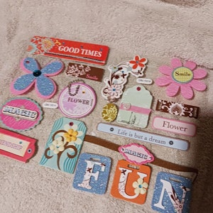 Set of 2 Sheets Die Cut Cardstock Glitter Stickers - Good Times and Friends