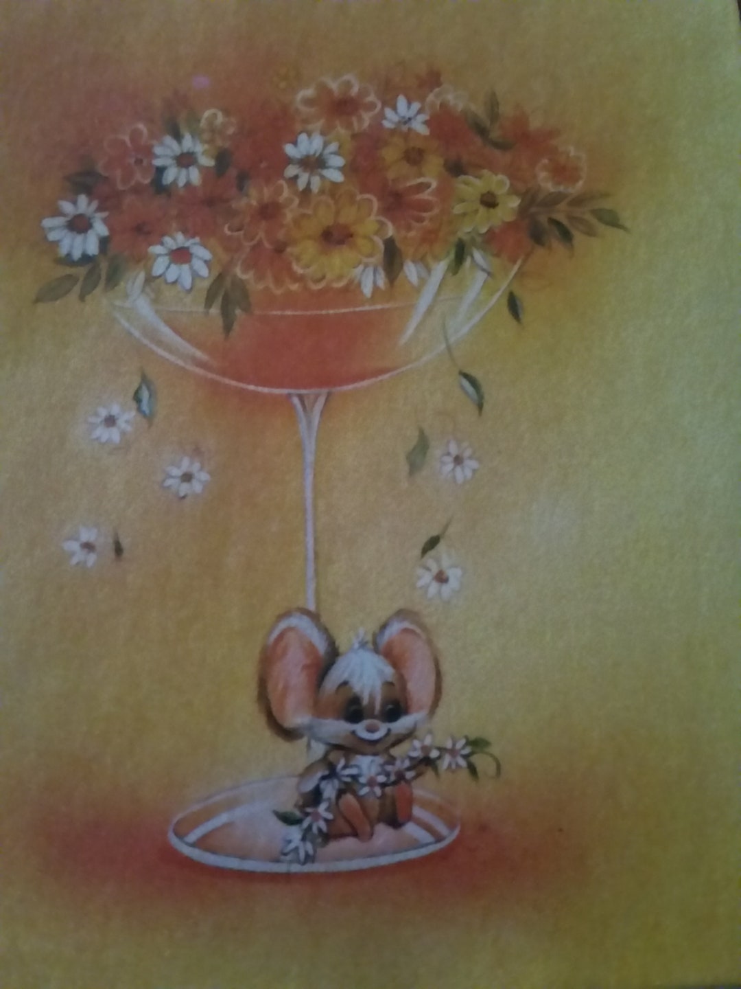 Vintage Greeting Card Vintage Blank Note Card Mouse Etsy