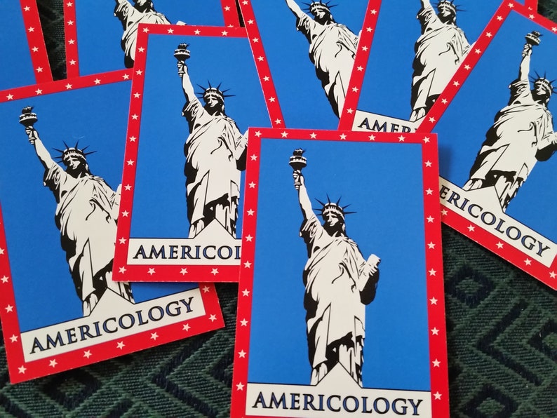 Vintage Paper Supplies Vintage Americas Spirit Game Cards Americology Statue Of Liberty Cards Lot Of 8 Cards Mixed Media Ephemera Lot - 