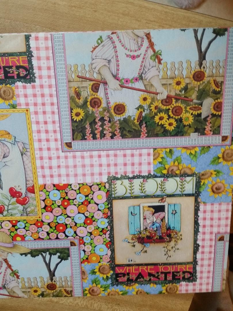Vintage Mary Engelbreit Wrapping Paper 1 Full Sheet All Etsy