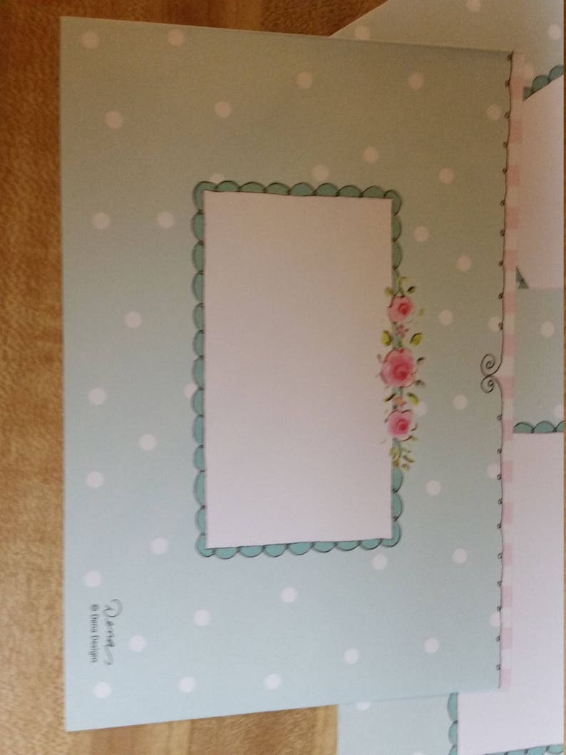 Vintage Envelope Collection ~ Trio of Pink and Blue Decorated Envelopes