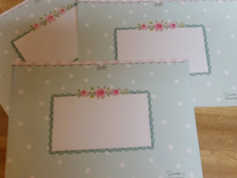 Vintage Envelope Collection ~ Trio of Pink and Blue Decorated Envelopes