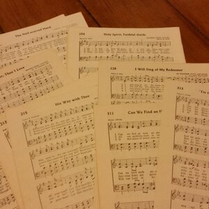 Vintage Ephemera *Vintage Hymnal Book Pages*Hymns*Vintage Sheet Music*Bible Journal*Junk Journal Supply*Vintage Music Paper Pack -10 pcs