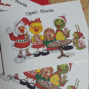 Vintage Christmas Open House Invitation Card ~ Suzy&#39;s Zoo Card  - Suzy Zoo and Friends Open House(GC10)
