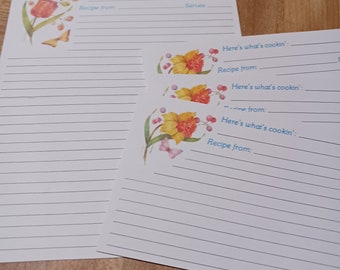 Vintage Recipe Cards Collection ~ 70's Current Kitchen Fare Floral 4 Pc Set Recipe Cards ~ Cooking Journal ~ Recipe Box