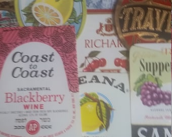 Vintage Mixed Labels -Vintage Paper Ephemera -Junk Journal Paper - Journal Supply - Paper Pack – Assortment of Food Labels and Drink Labels.