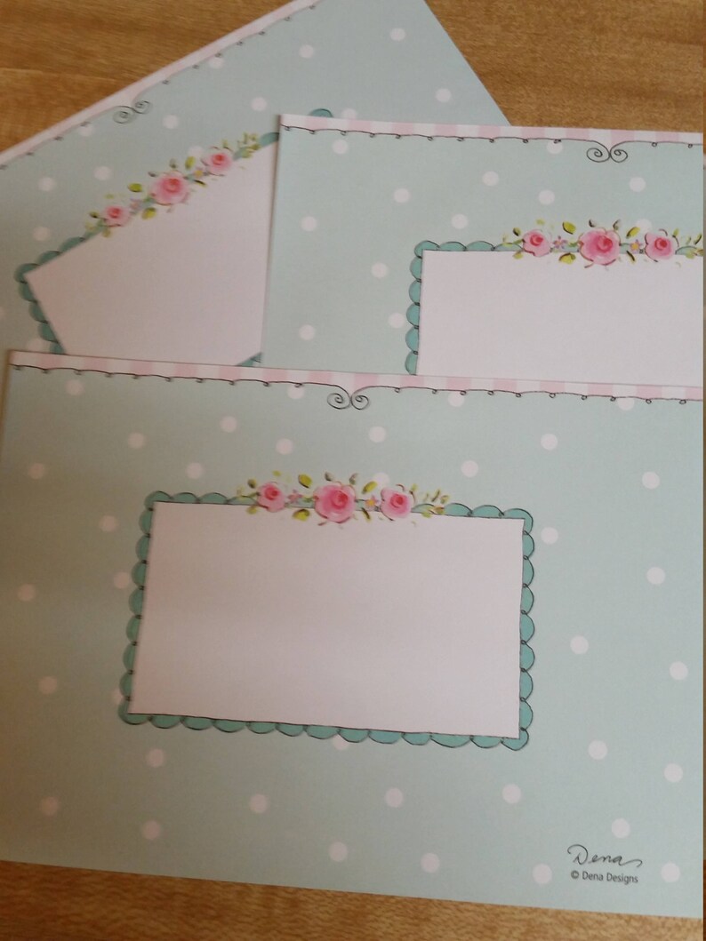 Vintage Envelope Collection ~ Trio of Pink and Blue Decorated Envelopes